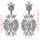 E-4495 2 Colors Luxury Fashion Black guns Metal Drops Water Rhinestone Crystal Flower Earrings