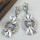 E-4495 2 Colors Luxury Fashion Black guns Metal Drops Water Rhinestone Crystal Flower Earrings