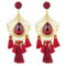 E-4497 5 Colors Bohemian Gold Alloy Big Crystal Fringe Tassel Long Drop Earrings for Women Party Jewelry