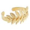 B-0877 Fashion Gold Plated Leaf Open Bangle Cuff Bracelet for Women