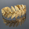 B-0877 Fashion Gold Plated Leaf Open Bangle Cuff Bracelet for Women
