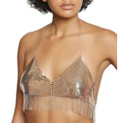 N-7000 Nightclub Sexy Women Sleeveless Waist Shoulder Bra Straps Crystal Vest Bikini Chain Body Jewelry