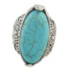 R-1495 Vintage Tibetan Silver Plated Turquoise Rings Adjustable Ring