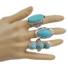 R-1495 Vintage Tibetan Silver Plated Turquoise Rings Adjustable Ring