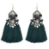 E-4502 6 Colors Boho Resin Beads Crystal Statement Thread Tassel Drop Earrings for Women Wedding Party Jewelry