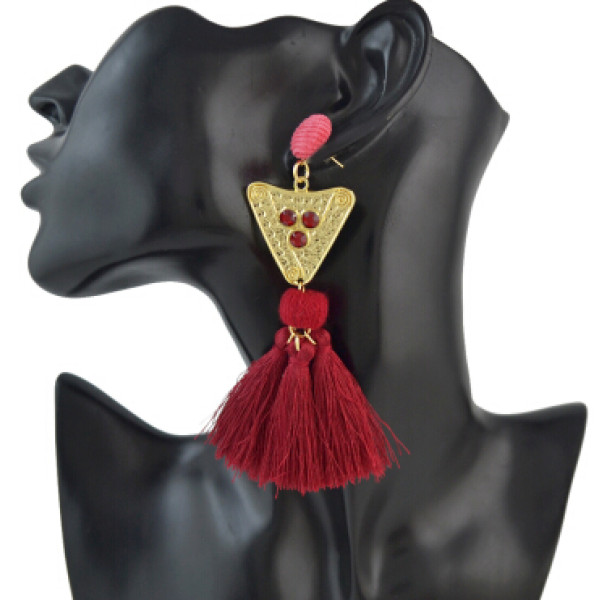 E-4500 New Fashion Gold Metal Thread Long Tassel Drop Earrings for Women Bohemian Party Fashion Jewelry