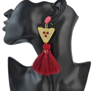 E-4500 New Fashion Gold Metal Thread Long Tassel Drop Earrings for Women Bohemian Party Fashion Jewelry