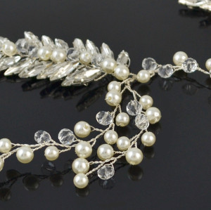 F-0478 Luxury Fashion  Flowers Rhinestone Crystal Pearl Beads  Hairband Bridal Wedding Women Hair Accessories Jewelry