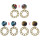 E-4504 3 Colors Fashion Gold Metal Round Acrylic Drop Earrings for Women Bohemian Wedding Party Accessories