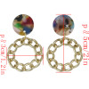E-4504 3 Colors Fashion Gold Metal Round Acrylic Drop Earrings for Women Bohemian Wedding Party Accessories