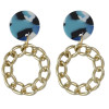 E-4504 3 Colors Fashion Gold Metal Round Acrylic Drop Earrings for Women Bohemian Wedding Party Accessories