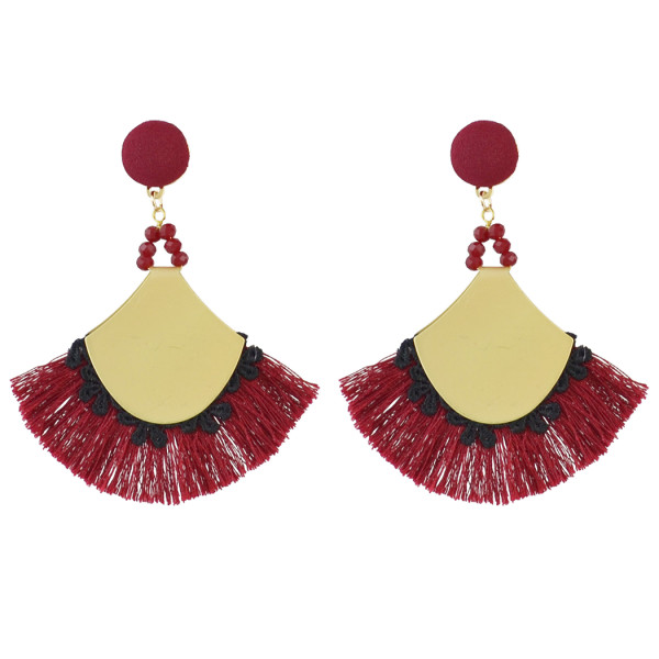 E-4506 Fashion Statement Drop Dangle Earring Acrylic Tassel Thread Long Earrings for Women Bridal Jewelry