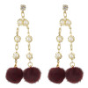 E-4503 Fashion Gold Plated Drop Earrings Rhinestone Pearl Long Chain Pendant Ball Fringe Earring