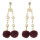 E-4503 Fashion Gold Plated Drop Earrings Rhinestone Pearl Long Chain Pendant Ball Fringe Earring