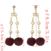 E-4503 Fashion Gold Plated Drop Earrings Rhinestone Pearl Long Chain Pendant Ball Fringe Earring