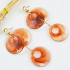 E-4507 2 Style New fashion Amber Pattern Circular Acrylic Long Drop Earrings Jewelry