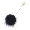 P-0395 New Fashion 4colors Silver Plated Alloy Pearl Plush ball Brooch Pins Jewelry
