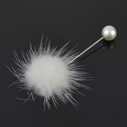 P-0395 New Fashion 4colors Silver Plated Alloy Pearl Plush ball Brooch Pins Jewelry