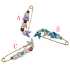 P-0394 3 Colors Rhinestone Gold Metal Butterfly Shape Brooches for Women Girl Party Scarf Jewelry
