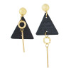 E-4510 Personality Punk Irregular Long Triangle Leather Earring for Women