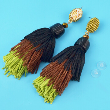 E-4518 New Fashion Gold Metal Thread Long Tassel Drop Earrings for Women Bohemian Party Fashion Jewelry