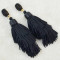 E-4518 New Fashion Gold Metal Thread Long Tassel Drop Earrings for Women Bohemian Party Fashion Jewelry