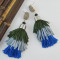 E-4518 New Fashion Gold Metal Thread Long Tassel Drop Earrings for Women Bohemian Party Fashion Jewelry