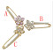 P-0397 3 Colors Flower Shape Rhinestone Brooches for Women Collar Lapel Pins Fashion Party Jewelry