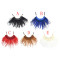 N-7022 Bohemia Feather Tassels Leather Rhinestone Elegant Women Necklace