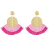 E-4511 Fashion Gold Metal Statement Drop Dangle Earring Acrylic Tassel Thread Long Earrings for Women Bridal Jewelry