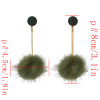 E-4512 Korean Sweet Long Drop Earrings Plush Ball Pendant Stud Earring Women Girls Ear Accessory