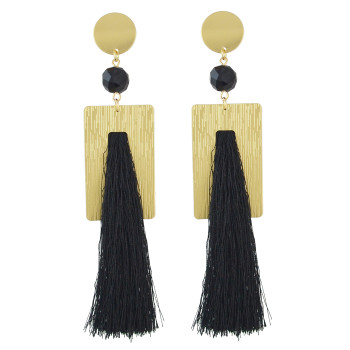 E-4519 New Fashion 6Colors Gold Plated Alloy Crystal Thread tassel pendant Earrings