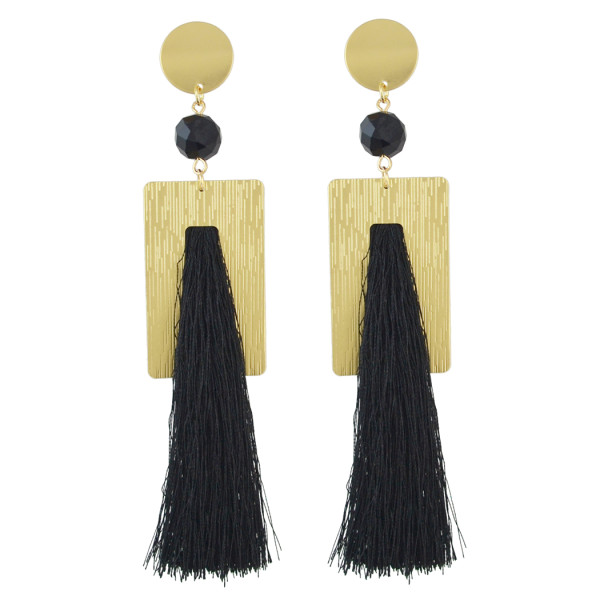 E-4519 New Fashion 6Colors Gold Plated Alloy Crystal Thread tassel pendant Earrings