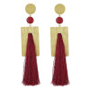 E-4519 New Fashion 6Colors Gold Plated Alloy Crystal Thread tassel pendant Earrings