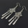 E-4520 Bohemian 3 Styles Vintage Silver Alloy Fringe Charm Geometry Hollow Parttren Musical Notation Rhombus Earring for Women