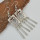 E-4520 Bohemian 3 Styles Vintage Silver Alloy Fringe Charm Geometry Hollow Parttren Musical Notation Rhombus Earring for Women