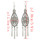 E-4509 Vintage Style Silver Alloy Carved Flower Geometric Tassel Fish Hoop Earrings