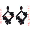 E-4515 4 Colors Flower Shape Flocking Acrylic Earrings for Women Wedding Party Birthday Gift Jewelry