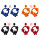 E-4517 4 Colors Flower Shape Flocking Acrylic Earrings Big Earrings Party Jewelry