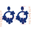 E-4517 4 Colors Flower Shape Flocking Acrylic Earrings Big Earrings Party Jewelry