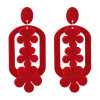E-4516 4 Colors Flower Flocking Acrylic Dangle Earrings for Women Wedding Party Birthday Gift Jewelry