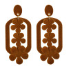 E-4516 4 Colors Flower Flocking Acrylic Dangle Earrings for Women Wedding Party Birthday Gift Jewelry