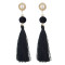 E-4513 New Fashion 3Colors Crystal  Rhinestone Pearl Thread tassel pendant Earrings