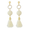 E-4514 Handmade Gold Plated Long Drop Earrings Bohemian Tassels Rhinestone Stud Earring