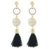 E-4514 Handmade Gold Plated Long Drop Earrings Bohemian Tassels Rhinestone Stud Earring