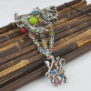 B-0709 Hot Sale Retro Vintage Sterling Silver Gemstone Long Tassel Chain Bracelet with Lovely Small gecko shape Bracele Jewelry