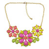 N-0141 3 Colors Gold Plated Acrylic Flower Shape Necklace Women Jewelry