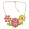 N-0141 3 Colors Gold Plated Acrylic Flower Shape Necklace Women Jewelry