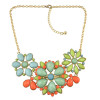 N-0141 3 Colors Gold Plated Acrylic Flower Shape Necklace Women Jewelry