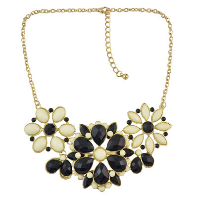 N-0141 3 Colors Gold Plated Acrylic Flower Shape Necklace Women Jewelry